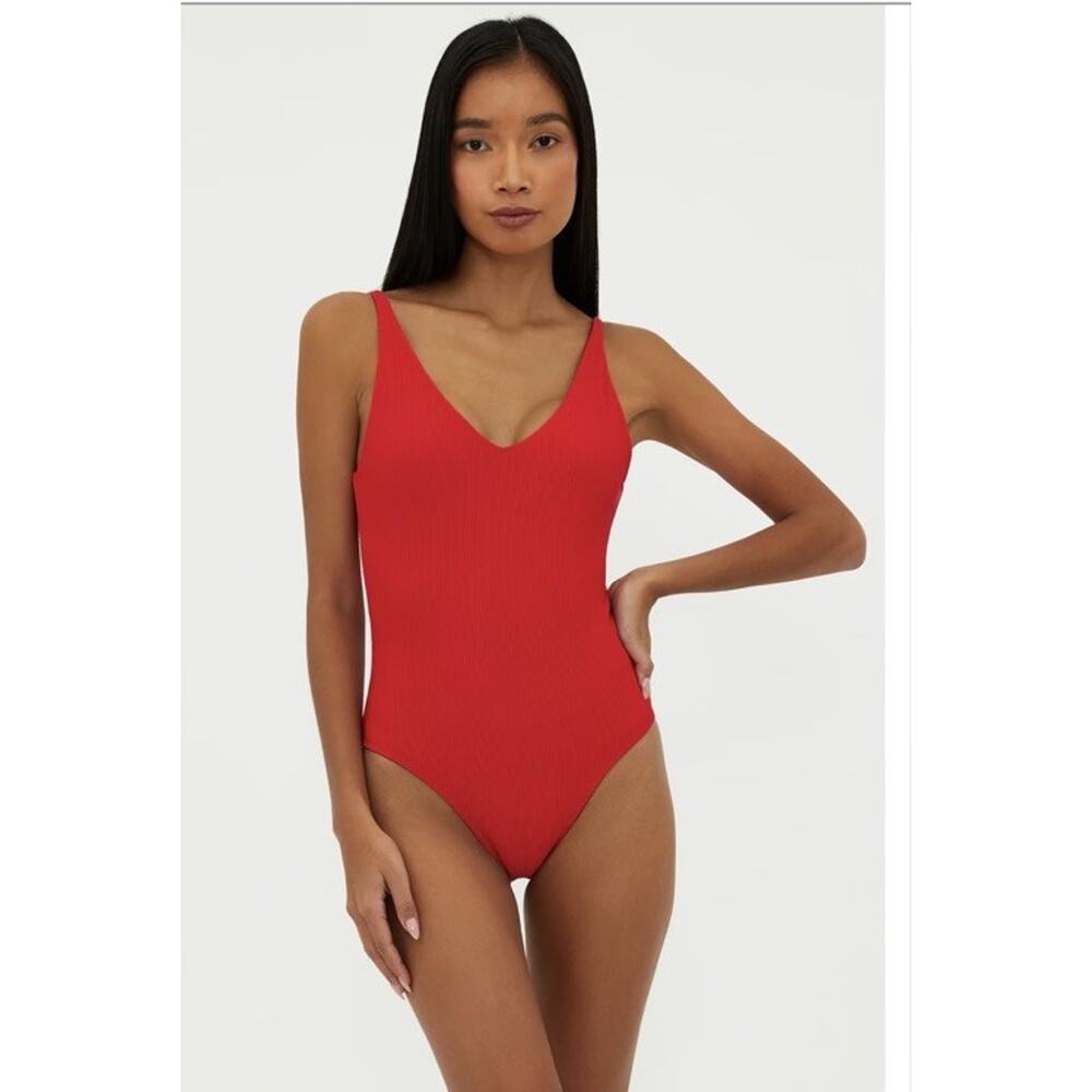 Beach Riot Core Collection Reese One Piece Sz M Red